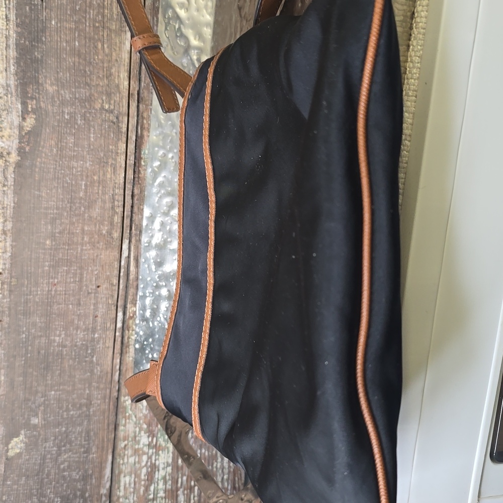 Michael Kors Black Nylon Crossbody with Brown Leather Trim - Picture 4 of 5